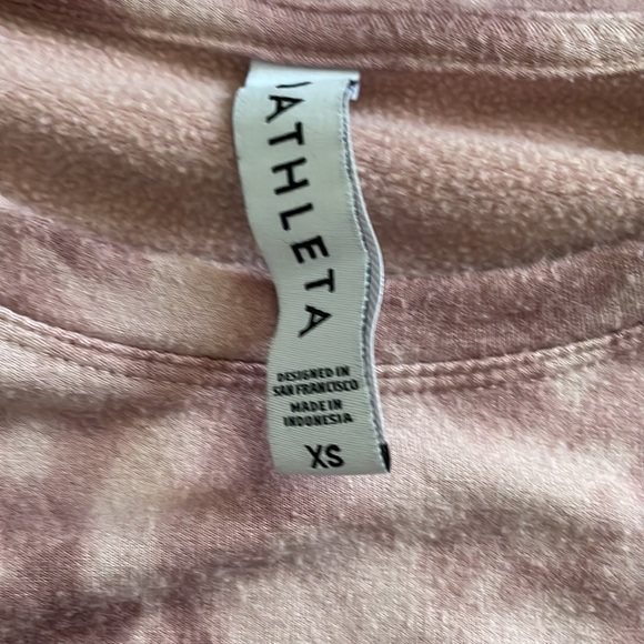 Mauve / dusty rose tie dye Athleta sweatshirt; gently used; comfortable - Picture 2 of 2